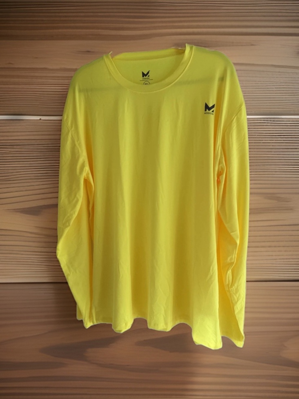 Mission Unisex Hi-Vis Yellow Cooling Long-sleeve Performance Shirt Size XL
